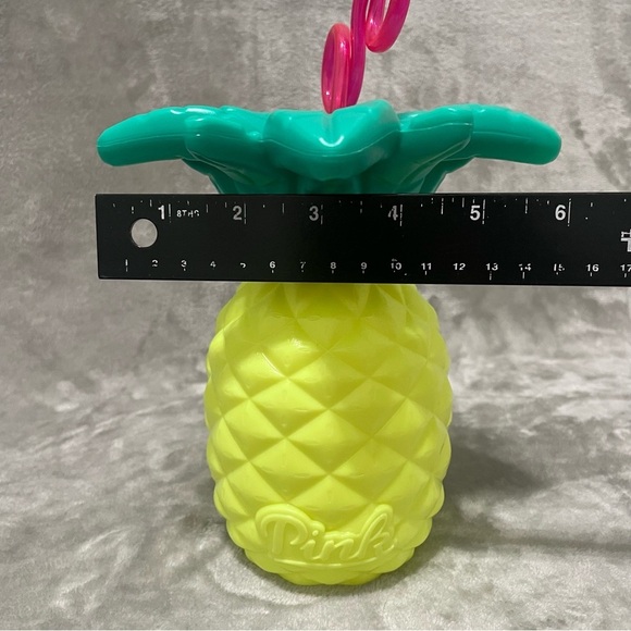 Victoria's Secret Yellow Pineapple Tumbler with Pink Straw - Picture 8 of 9
